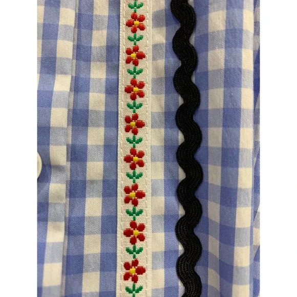 NEW $ 1180 Miu Miu gingham embroidered shirt